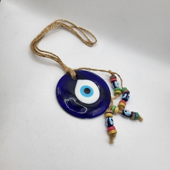 Glass Evil Eye Pendant 2.5in dia - Picture 3 of 4